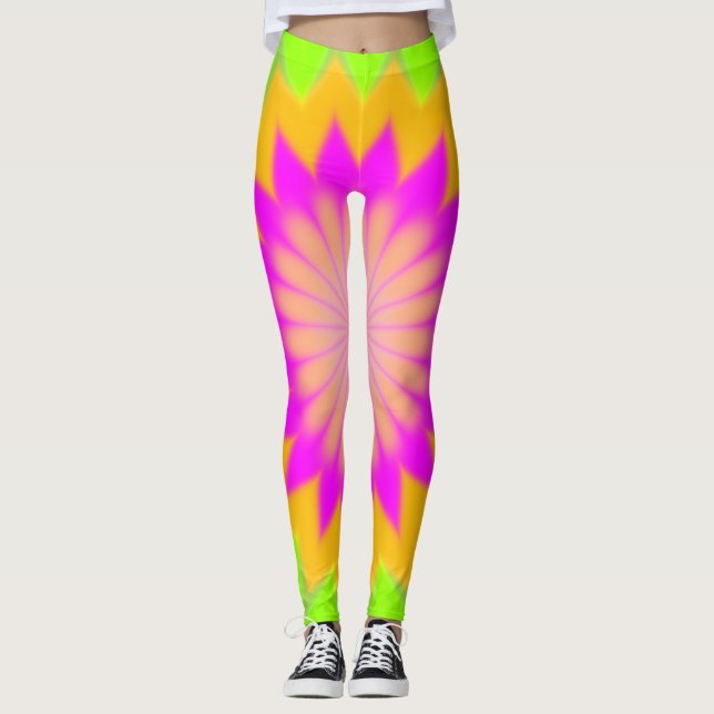 Colourful Bursting Pattern Leggings (Front)