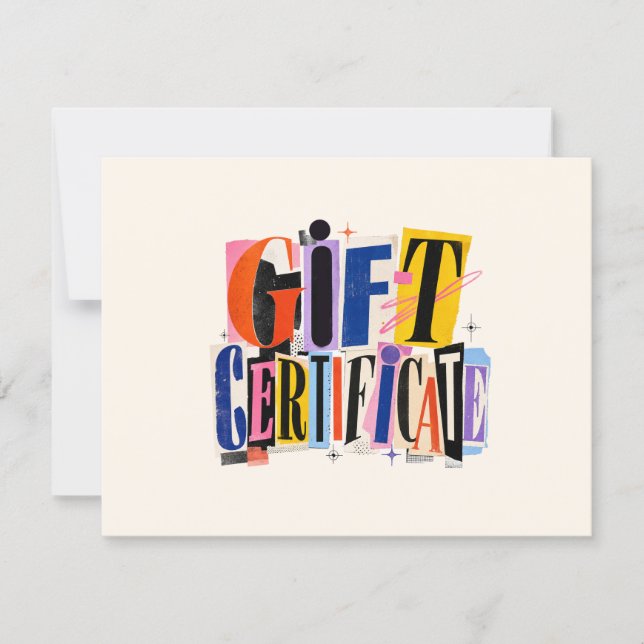 Colourful Business Gift Certificate (Front)