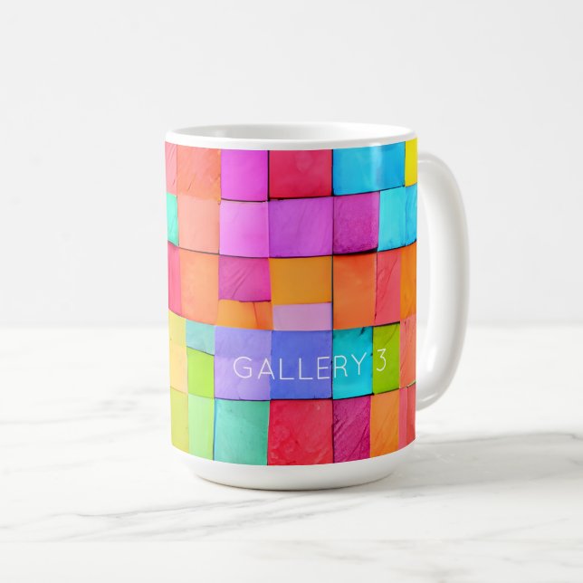 Colourful Business NAME Abstract Art Modern Fun Coffee Mug (Front Right)