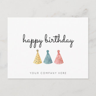 Colourful Business Watercolor Happy Birthday Postcard