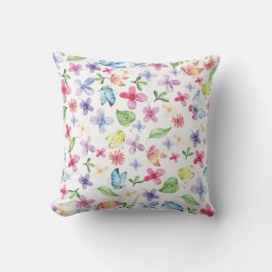 Colourful Butterflies and Flowers pillow