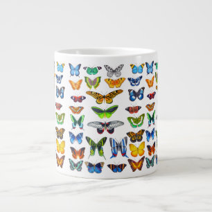 Colourful Butterflies and Moths Nature Art Large Coffee Mug