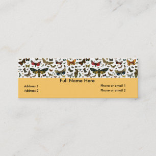 Colourful Butterflies Antiquarian Image Bookmark Mini Business Card