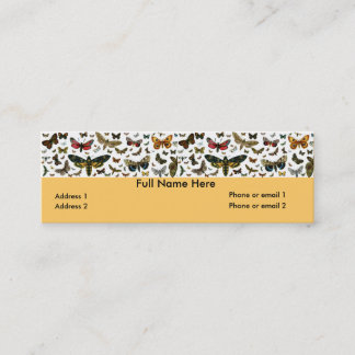 Colourful Butterflies Antiquarian Image Bookmark Mini Business Card