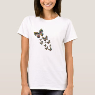 Colourful Butterflies Artistic Boho Flying TShir T-Shirt
