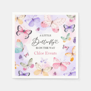 Colourful Butterflies Baby Shower Napkin