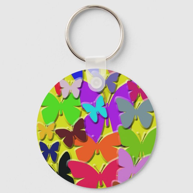 Colourful Butterflies Basic Keychain (Front)