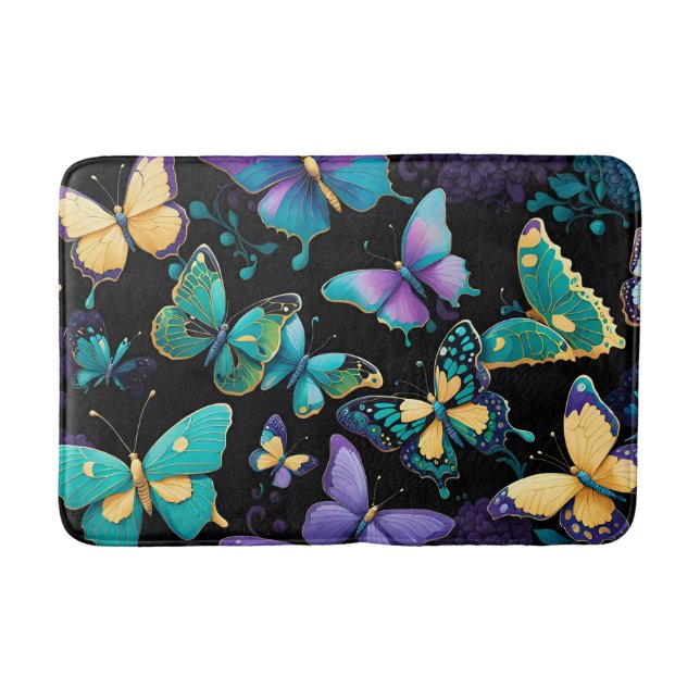Colourful Butterflies Bath Mat (Front)
