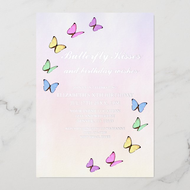 Colourful Butterflies Birthday (Front)