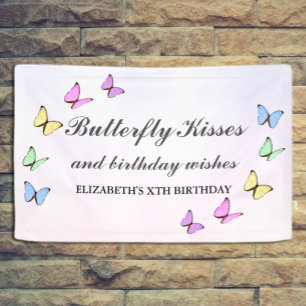 Colourful Butterflies Birthday Banner