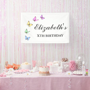 Colourful Butterflies Birthday Banner