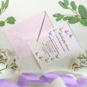 Colourful Butterflies Birthday Invitation