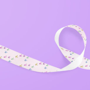 Colourful Butterflies Birthday Satin Ribbon