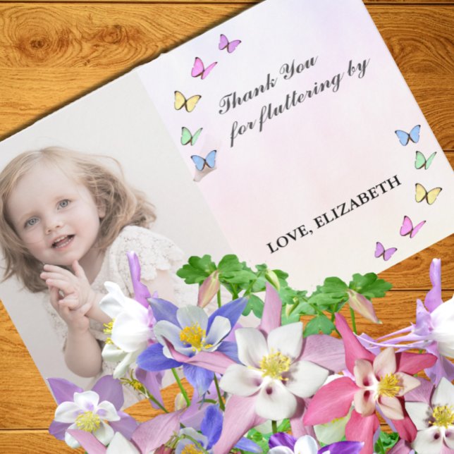 Colourful Butterflies Birthday Thank You Card (Creator Uploaded)