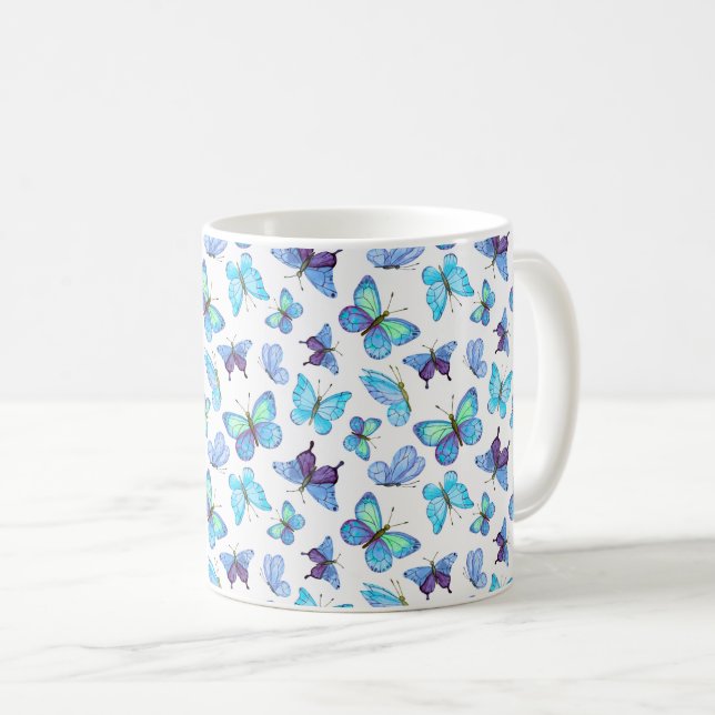Colourful Butterflies Coffee Mug (Front Right)