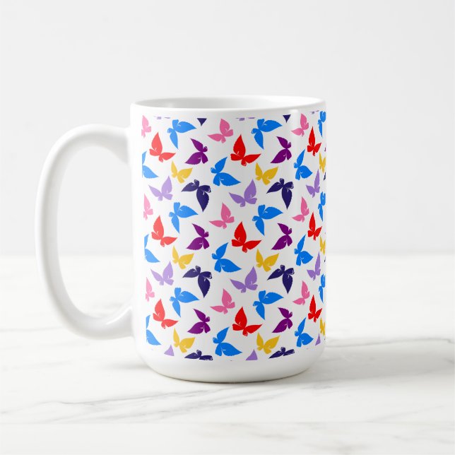 Colourful Butterflies Coffee Mug (Left)