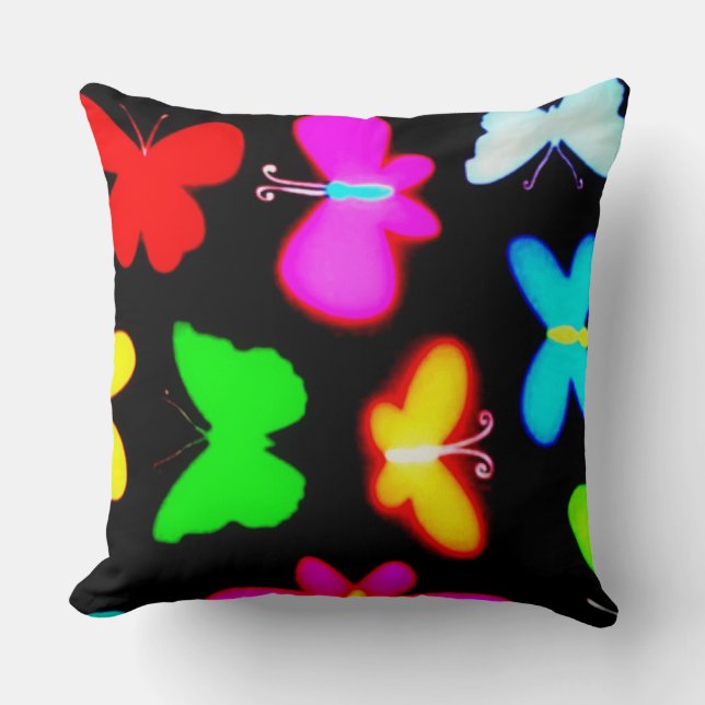 Colourful Butterflies Cushion (Front)