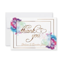 Colourful Butterflies & Floral/Gold Trim