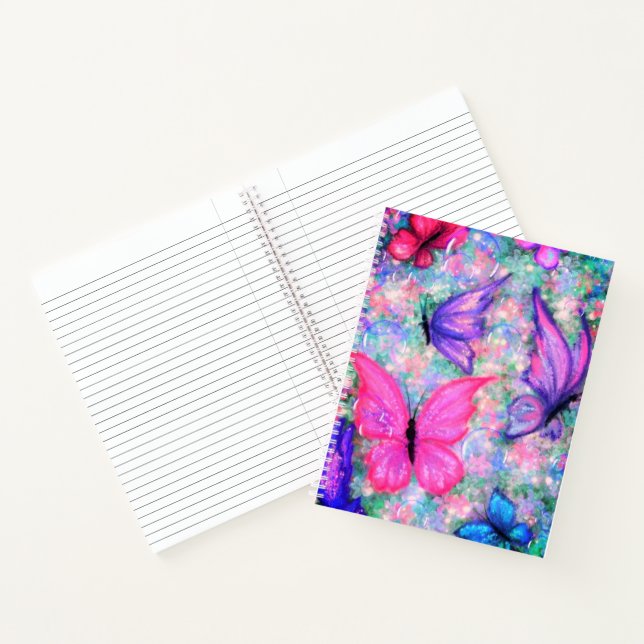 Colourful Butterflies Flying Notebook - Painting (Inside)