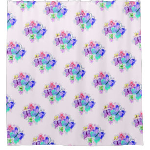 Colourful Butterflies Flying - Spring - Painting Shower Curtain