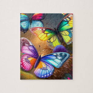 Colourful Butterflies in a Maguc Forest Jigsaw Puzzle