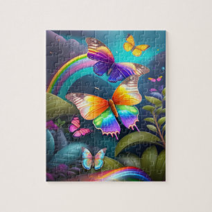 Colourful Butterflies in a Maguc Forest Jigsaw Puzzle