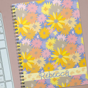 Colourful Butterflies in the Flowers Personalised Notebook