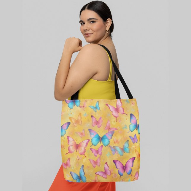 Colourful butterflies in various shades of yellow tote bag (Creator Uploaded)