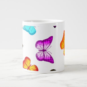 Colourful butterflies large coffee mug