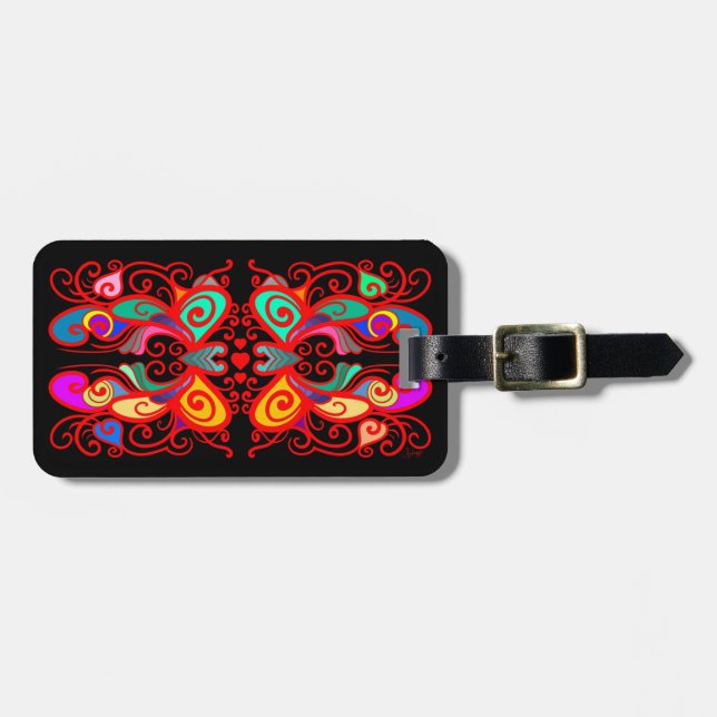 Colourful Butterflies Luggage Tag (Front Horizontal)