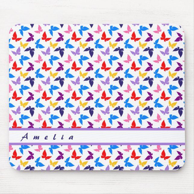 Colourful Butterflies Mouse Pad (Front)