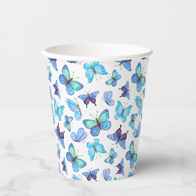 Colourful Butterflies Paper Cups (Front)