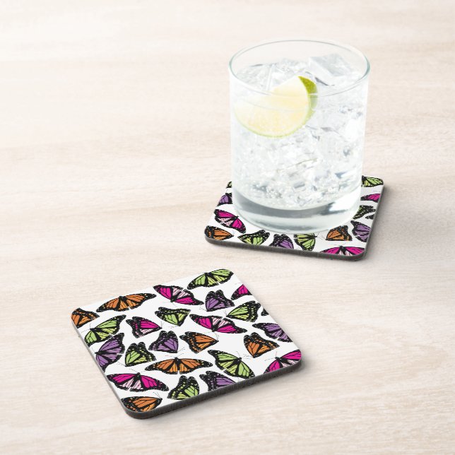 Colourful Butterflies Pattern Coaster (Right Side)