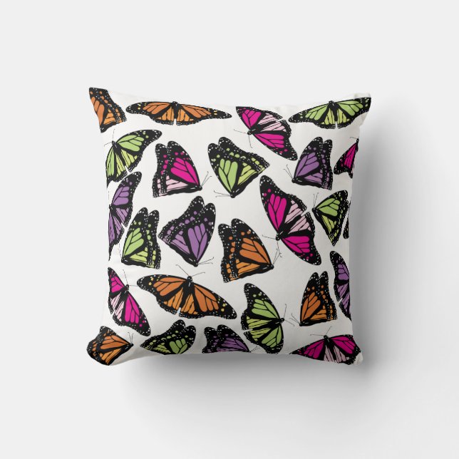 Colourful Butterflies Pattern Cushion (Front)