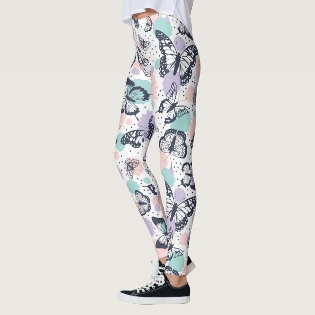 Colourful butterflies pattern leggings (Left)