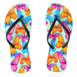 Colourful Butterflies Pattern   Thongs