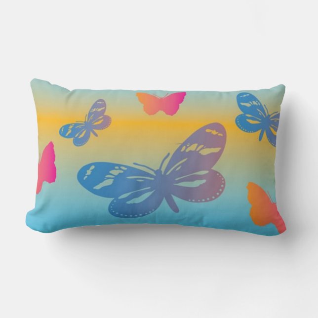 Colourful Butterflies Pillow (Front)