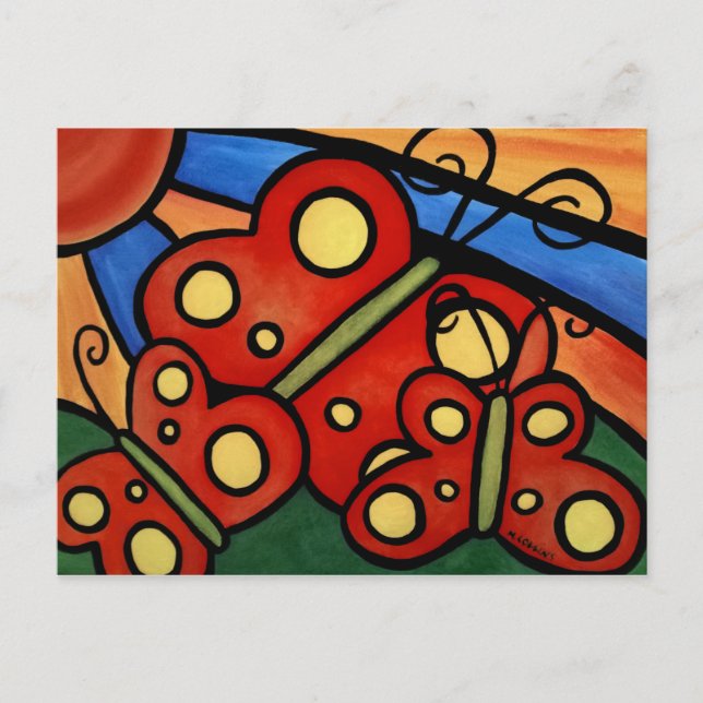 Colourful Butterflies Postcard (Front)
