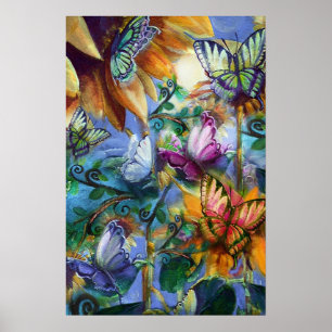 Colourful Butterflies Poster