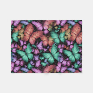 Colourful Butterflies Print Fleece Blanket