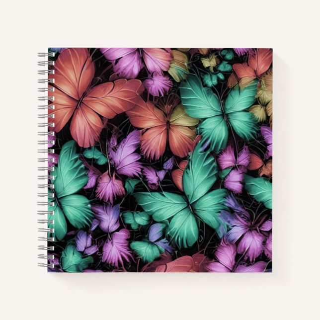 Colourful Butterflies Print Notebook (Front)