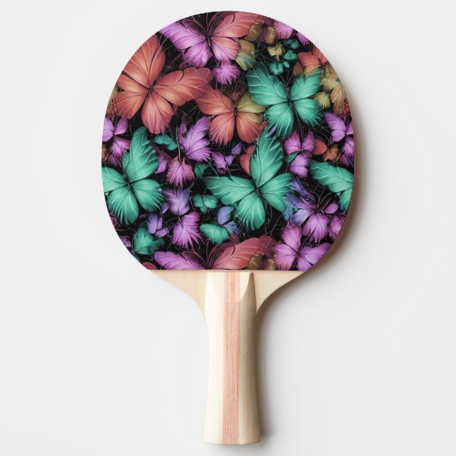 Colourful Butterflies Print Ping Pong Paddle (Front)