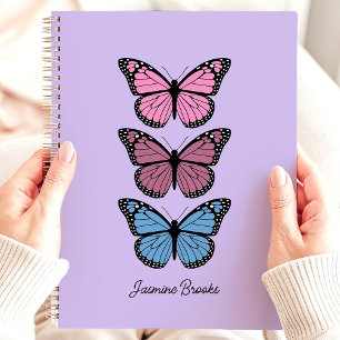 Colourful Butterflies Purple Custom Name Planner