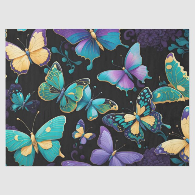 Colourful Butterflies Tissue Paper (Front)