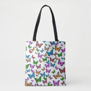 colourful butterflies tote bag