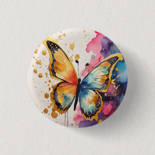 Colourful Butterfly 3 Cm Round Badge