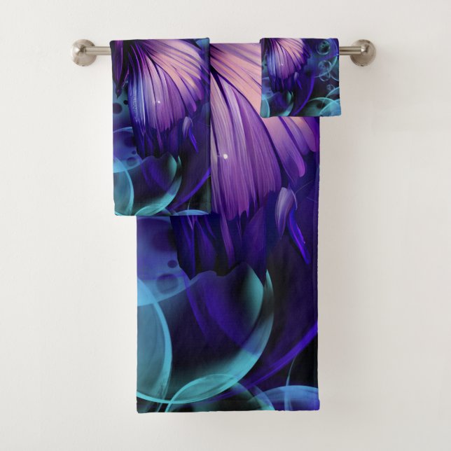 Colourful Butterfly Bath Towel Set (Insitu)