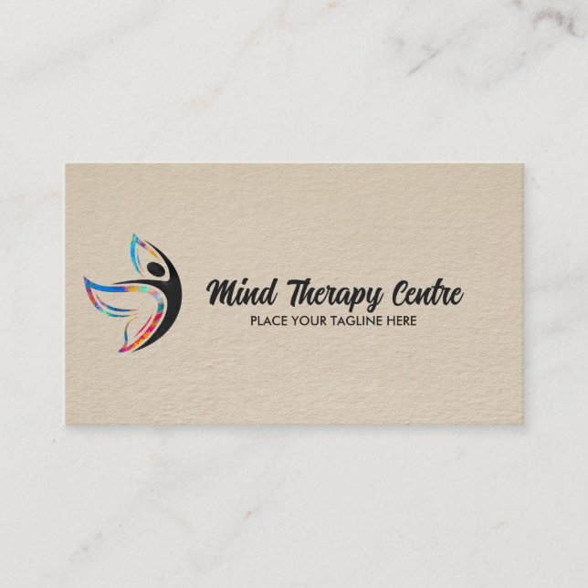 Colourful Butterfly Body silhouette Business Card (Front)