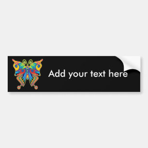 Colourful butterfly bumper sticker
