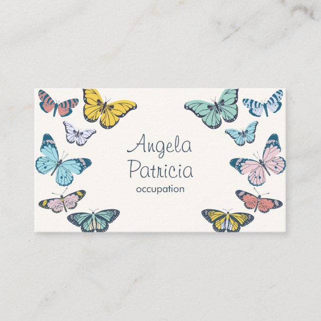 Colourful Butterfly  Business Card (Front)